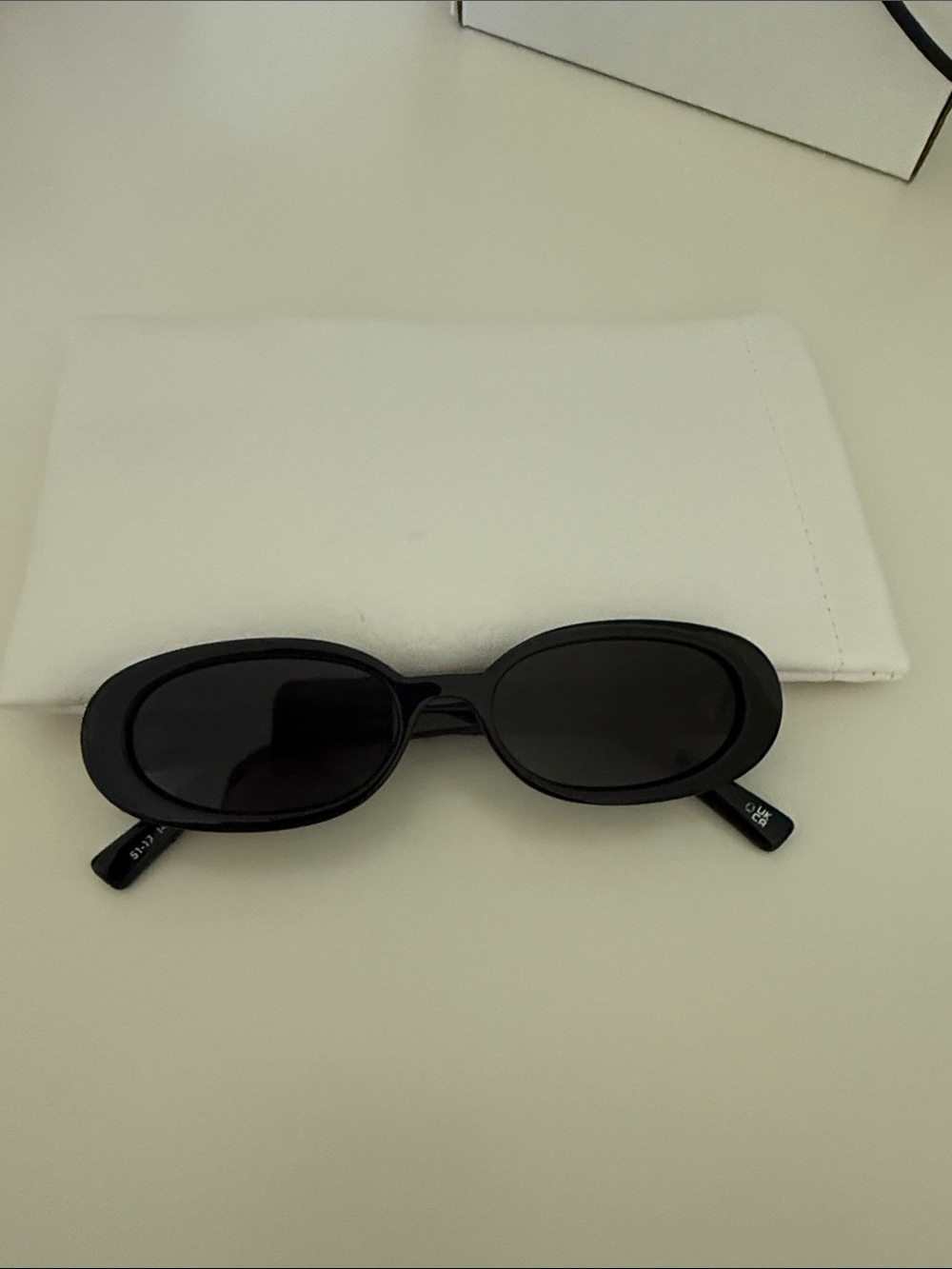 Le Specs Black Oval Sunglasses